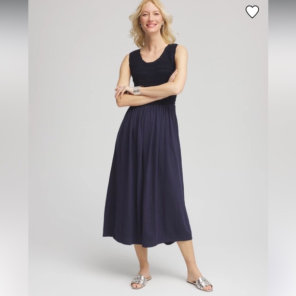 Chico's Dresses & Skirts - Chico’s Crochet Bodice Midi Maxi Dress. Size Large/Chico’s 2/US12.